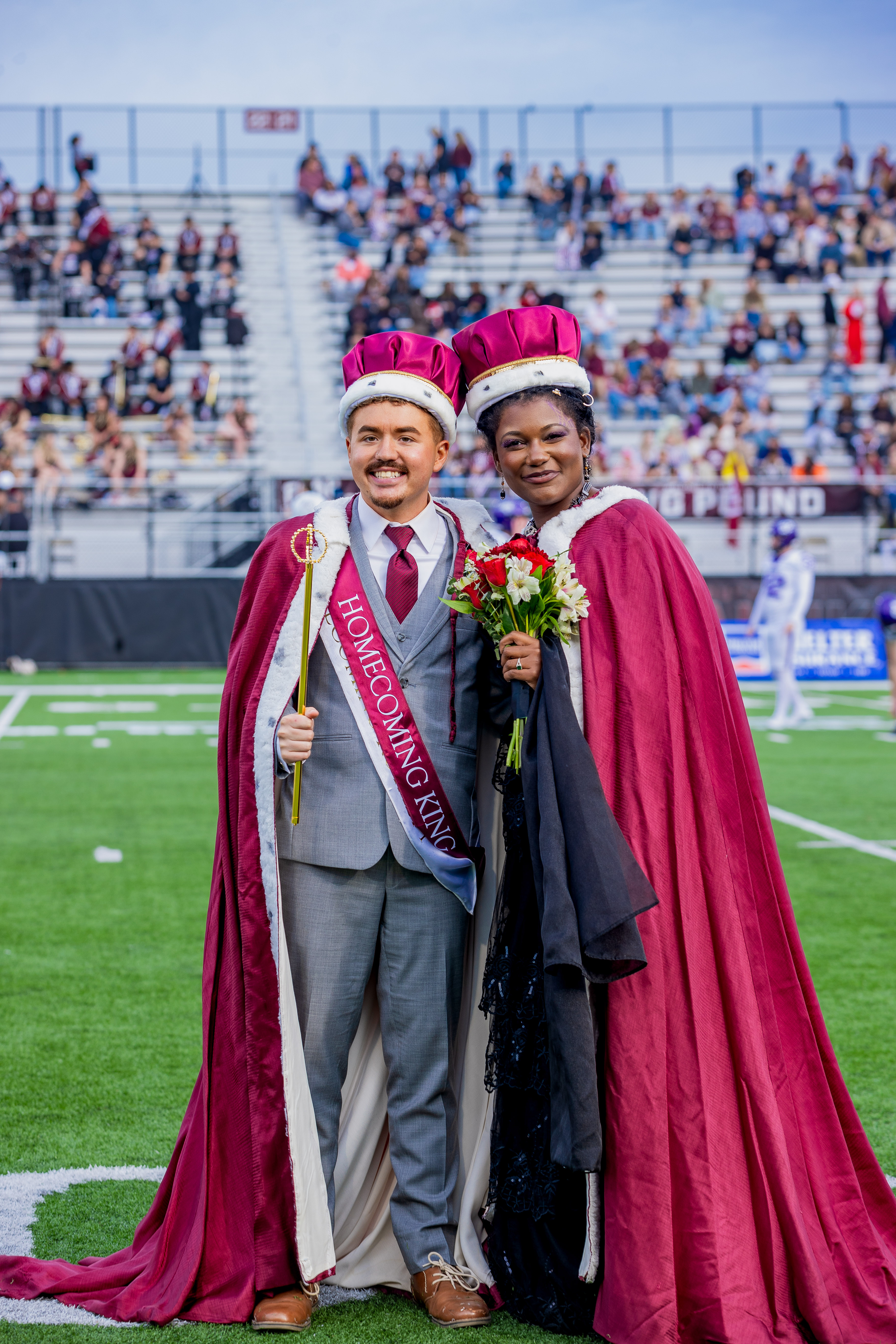 2025 Homecoming king and queen wearing crowns and sashes